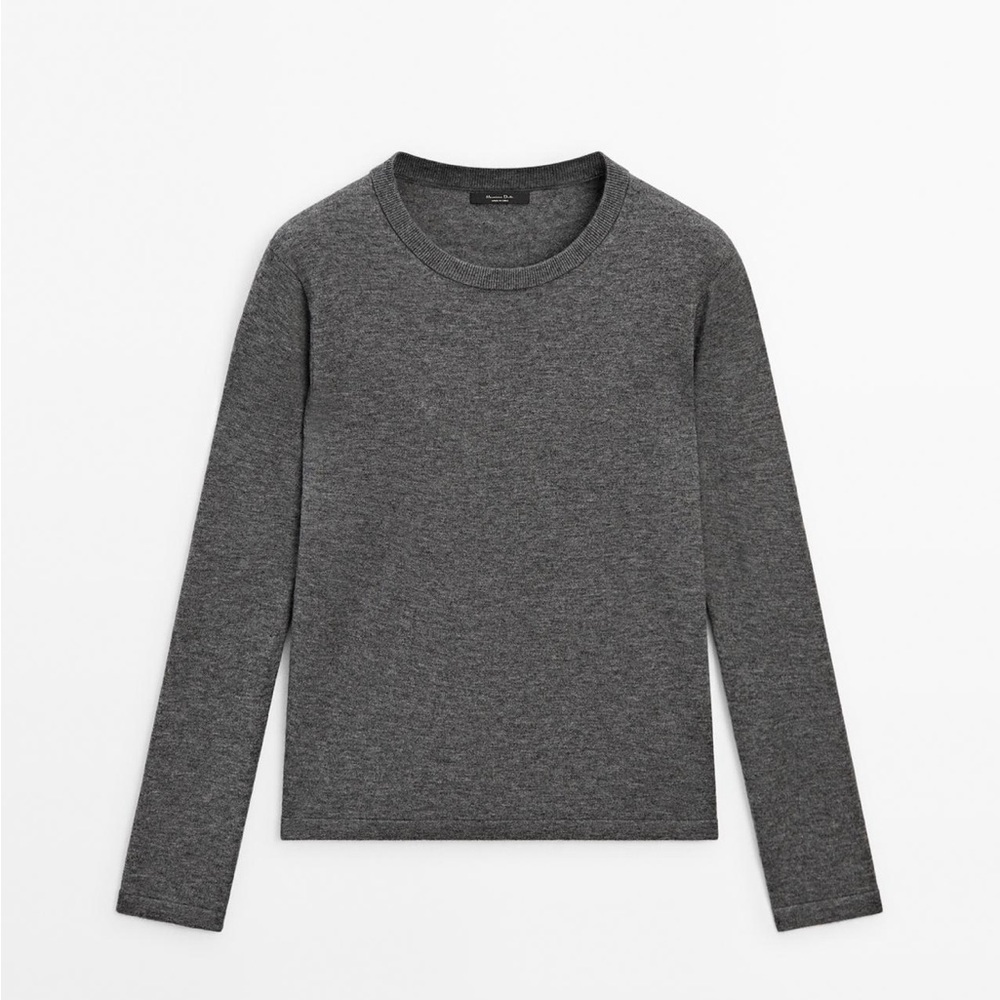 Massimo Dutti Felt Sweater XS Grey
